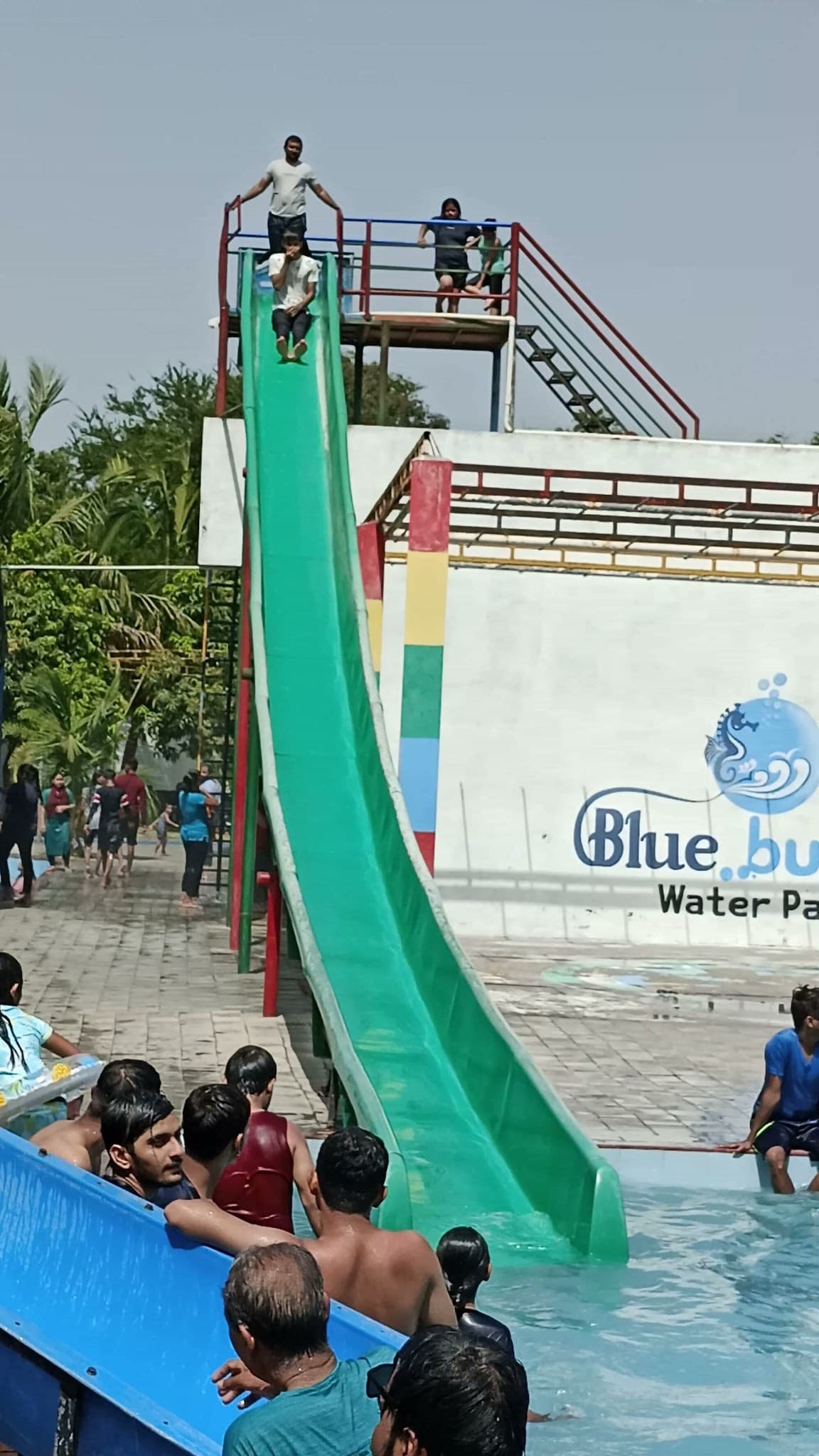 Blue bubble water park ticket window