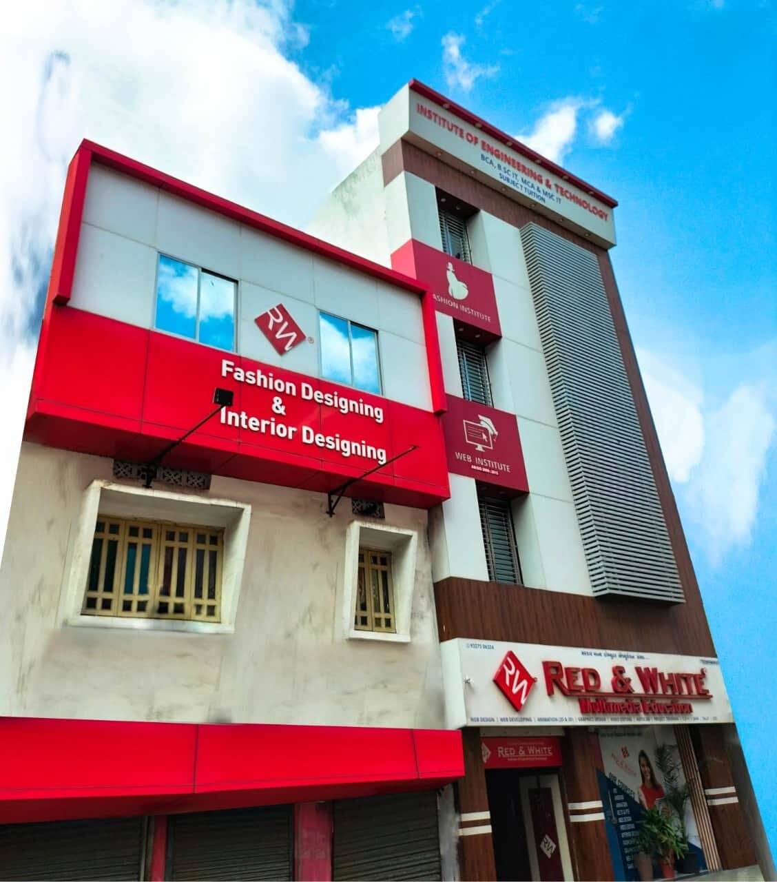 Red & White Multimedia Education